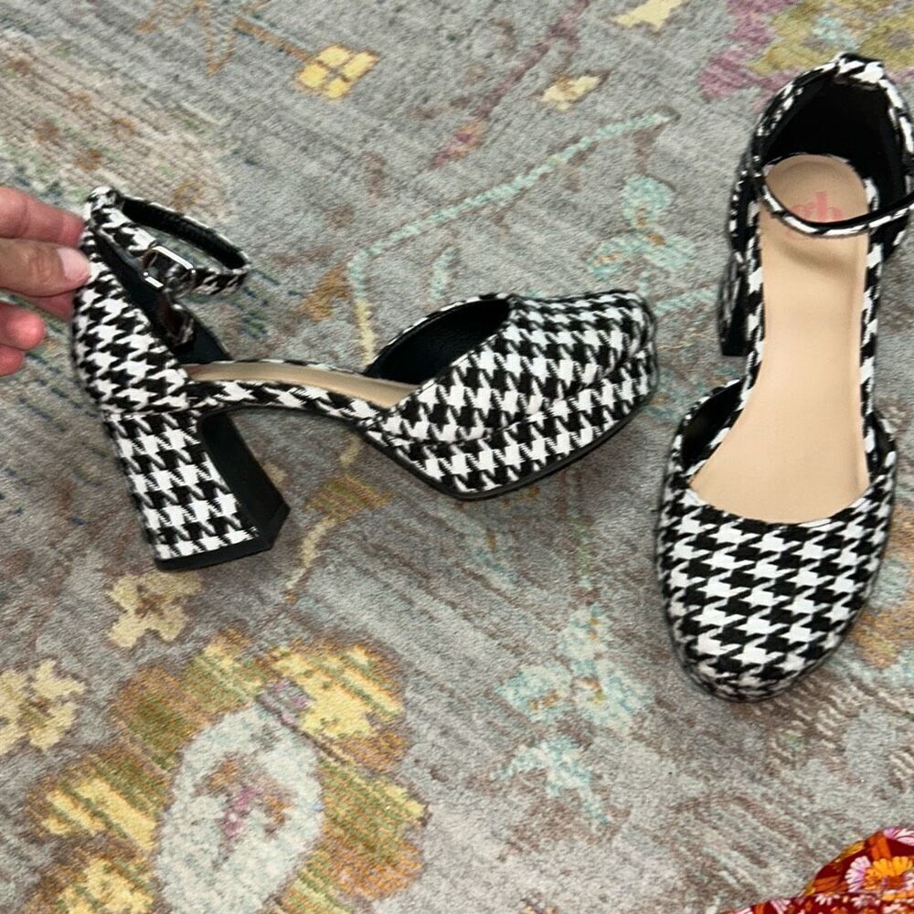 Gianni bini girl’s houndstooth heels sz 2 - Picture 2 of 3